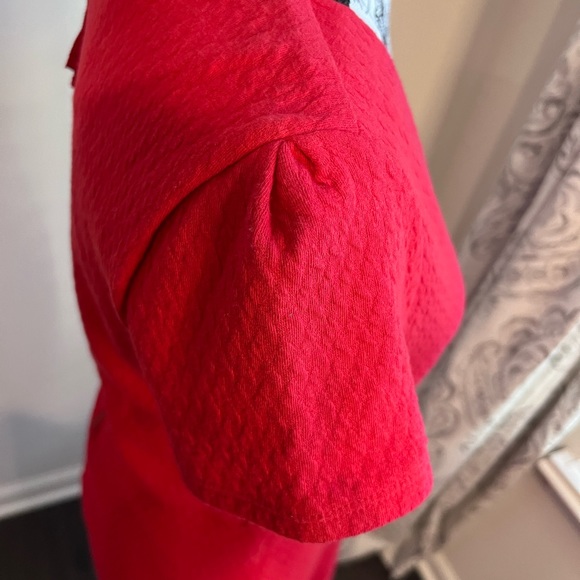 Maeve Red Tulip Hem Knit Dress Size Medium with Exposed Back Zip Up Size Med - Picture 10 of 13